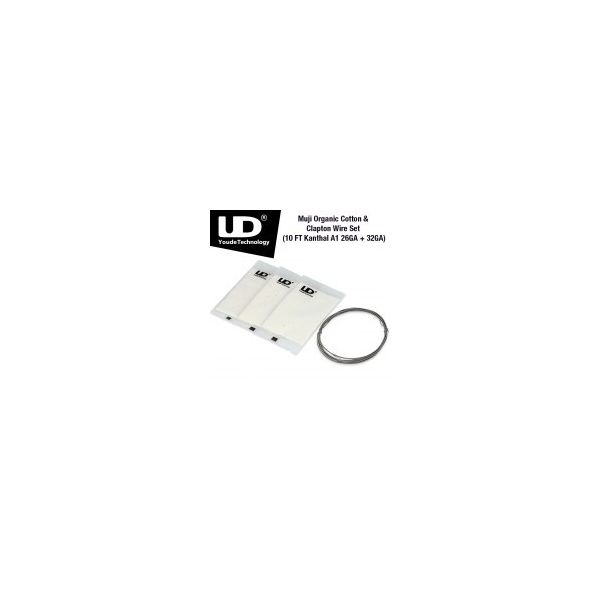 Muji Organic Cotton & Clapton Wire Set (10 FT Kanthal A1 26GA + 32GA)